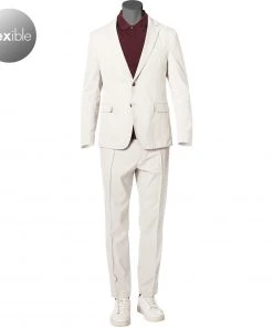 BOSS Anzug Noort/Paco 50412057+50412131/102 Slim Fit, Mikrofaser waschbar, Ecru