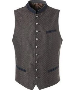 Schneiders Weste Henri 327/1145/3054 Trachtenweste, Baumwolle-Mikrofaser, Navy-haselnussbraun gemustert, Braun