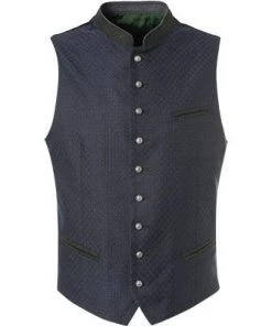 Schneiders Weste Henri 327/1145/4660 Trachtenweste, Baumwolle-Mikrofaser, Navy-tannengrün gemustert, Marine