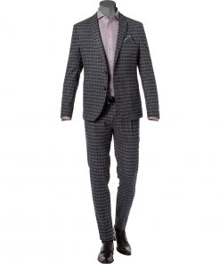 CINQUE Anzug 2252 + 2116-3167/69 Slim Fit, Flanell, Blau kariert, Blau