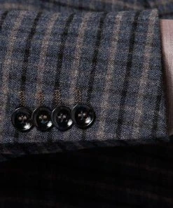 CINQUE Anzug 2252 + 2116-3167/69 Slim Fit, Flanell, Blau kariert, Blau -Anzüge & Westen Verkäufe 326554 norm4