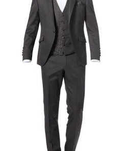 Wilvorst Anzug graubraun 491101+497115+491101/64 Anzug mit Weste, Wolle, Braungrau