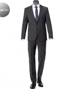 Strellson Anzug Allen-Mercer 30018469+470/019 Slim Fit, Woll-Stretch, Anthrazit meliert, Anthrazit