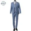 CG Anzug 80-140S0/424002+430013+139N1/441043/61 Anzug mit Weste, Slim Fit, Schurwolle, Rauchblau, Hellblau -Anzüge & Westen Verkäufe 330095 master