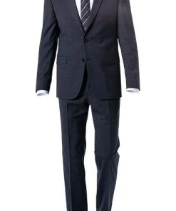 DIGEL Anzug Damian-S/Per-V 99605/121058+111066/21 Modern Fit, Schurwoll-Stretch wasserabweisend, Dunkelblau, Blau