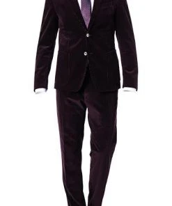 BOSS Cordanzug Nold/Banks 50417843+50417904/507 Anzug Nold-Banks, Slim Fit, Aubergine