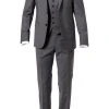 JOOP! Anzug 30003099+30003106+30003110/042 Anzug mit Weste, Slim Fit, Woll-Stretch, Steingrau meliert, Steingrau