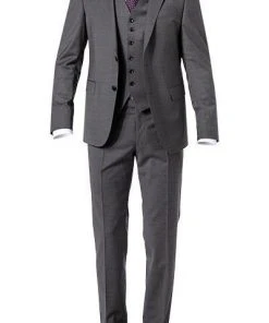 JOOP! Anzug 30003099+30003106+30003110/042 Anzug mit Weste, Slim Fit, Woll-Stretch, Steingrau meliert, Steingrau