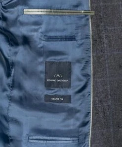 EDUARD DRESSLER Anzug Sean-Jim 10S11/5B31/24 Shaped Fit, Schurwolle Super110, Anthrazit kariert, Dunkelgrau -Anzüge & Westen Verkäufe 332248 norm6