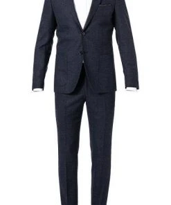 KARL LAGERFELD Anzug 155280+255001/10/592077/690 Flanell-Stretch, Dunkelblau gemustert, Blau