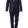 ROY ROBSON Anzug 050631594900+1295400/A410 Slim Fit, Schurwolle Super100 wasserabweisend, Dunkelblau gemustert, Dunkelblau