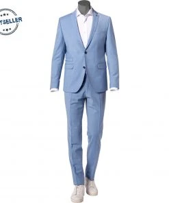 CG Anzug Cliff-Cedric 30-031S0/423622+433063/61 Slim Fit, Schurwoll-Stretch, Hellblau meliert, Hellblau