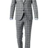 CG Anzug Caden-Cedric 90-143S3/423712+433063/81 Slim Fit, Schurwoll-Stretch, Steingrau kariert, Grau-hellblau -Anzüge & Westen Verkäufe 335845 norm