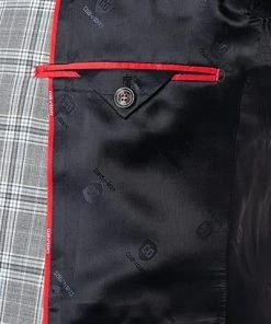 CG Anzug Caden-Cedric 90-143S3/423712+433063/81 Slim Fit, Schurwoll-Stretch, Steingrau kariert, Grau-hellblau -Anzüge & Westen Verkäufe 335845 norm5