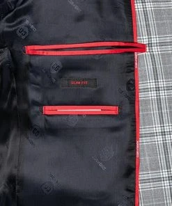 CG Anzug Caden-Cedric 90-143S3/423712+433063/81 Slim Fit, Schurwoll-Stretch, Steingrau kariert, Grau-hellblau -Anzüge & Westen Verkäufe 335845 norm6