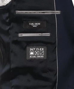 Carl Gross Anzug 30-031S0/325031+342043+338343/62 Reise-Anzug mit Weste, Regular Fit, Schurwoll-Stretch, Dunkelblau , Dunkelblau -Anzüge & Westen Verkäufe 335889 norm7