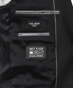 Carl Gross Anzug 30-031S0/325031+342043+338343/90 Reise-Anzug mit Weste, Regular Fit, Schurwoll-Stretch, Schwarz -Anzüge & Westen Verkäufe 335892 norm7