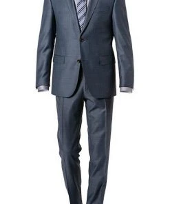Carl Gross Anzug 40-016N0/324972+339603/62 Schurwolle, Jeansblau meliert, Jeansblau