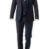 ROY ROBSON Anzug 050631594900+1704100+1295400/A410 Anzug mit Weste, Slim Fit, Schurwolle Super100 wasserabweisend, Dunkelblau gemustert, Dunkelblau