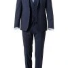 ROY ROBSON Anzug 050351594900+1704100+1295400/A410 Anzug mit Weste, Slim Fit, Schurwolle wasserabweisend, Dunkelblau meliert, Dunkelblau