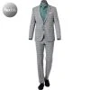 Pierre Cardin Anzug 42255+72238/810/94419/2900 Modern Fit, Mikrofaser, Hellgrau kariert, Silbergrau