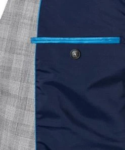 Pierre Cardin Anzug 42255+72238/810/94419/2900 Modern Fit, Mikrofaser, Hellgrau kariert, Silbergrau -Anzüge & Westen Verkäufe 339020 norm5