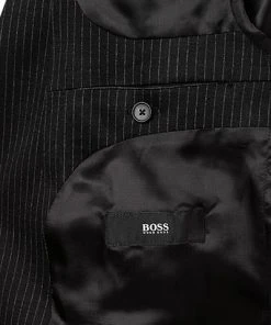 BOSS Anzug Norwin/Banks 50427198+50427205/001 Anzug Norwin-Banks, Slim Fit, Schurwolle, Schwarz gestreift, Schwarz -Anzüge & Westen Verkäufe 339616 norm5