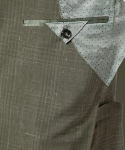 EDUARD DRESSLER Anzug 55002/6421+01/3315/67 Shaped Fit, Schurwolle-Leinen halbgefüttert, Khaki meliert, Khaki -Anzüge & Westen Verkäufe 339760 norm5