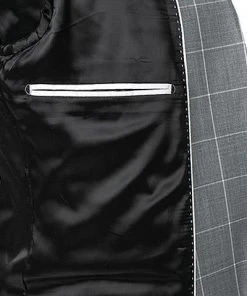 Strellson Anzug Allen-Mercer 30020633+634/035 Slim Fit, Schurwoll-Stretch, Hellgrau kariert, Hellgrau -Anzüge & Westen Verkäufe 341312 norm6