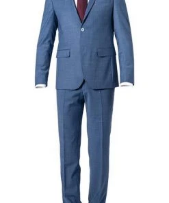 Daniel Hechter Anzug 40825+40855/100125/650 Modern Fit, Schurwoll-Stretch waschbar, Kornblumenblau gemustert, Kornblumenblau