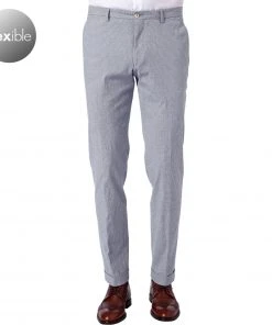 Daniel Hechter Hose 40765/100124/640 Baumwolle-Hanf, Stahlblau gemustert , Stahlblau