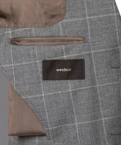 Windsor Anzug Garon+Santio 30019703+30019518/030 Anzug Garon-Santio, Shaped Fit, Schurwolle, Grau kariert, Grau -Anzüge & Westen Verkäufe 344745 norm6