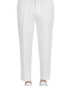 BOSS Hose Perin 50427343/100 Slim Fit, Baumwolle, Weiß