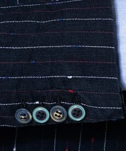 BOB Anzug DRESS383A+B T383/rosso Baumwolle-Leinen halbgefüttert, Navy-rot gestreift -Anzüge & Westen Verkäufe 345950 norm4