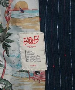 BOB Anzug DRESS383A+B T383/rosso Baumwolle-Leinen halbgefüttert, Navy-rot gestreift -Anzüge & Westen Verkäufe 345950 norm6