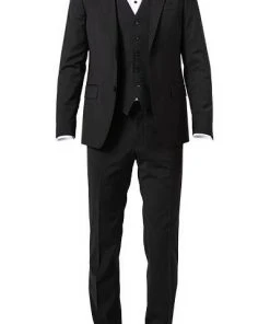 OSCAR JACOBSON Anzug 30504158+442+5374158/310 Anzug mit Weste, Wolle, Schwarz