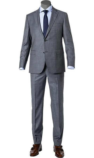 EDUARD DRESSLER Anzug 00720/6B01+3B25/41 Shaped Fit, Schurwolle Super110, Graublau meliert, Graublau 3 EDUARD DRESSLER Anzug 00720/6B01+3B25/41 Shaped Fit, Schurwolle Super110, Graublau meliert, Graublau