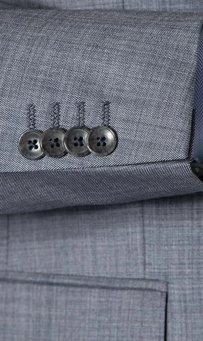 EDUARD DRESSLER Anzug 00720/6B01+3B25/41 Shaped Fit, Schurwolle Super110, Graublau meliert, Graublau 6 EDUARD DRESSLER Anzug 00720/6B01+3B25/41 Shaped Fit, Schurwolle Super110, Graublau meliert, Graublau – Bild 4