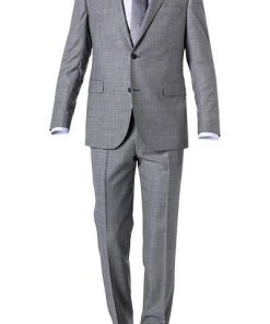 EDUARD DRESSLER Anzug 00720/6B01+3B25/15 Shaped Fit, Schurwolle Super110, Grau meliert, Grau