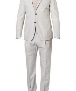 BOSS Anzug Nolvay-Pero 50433784+795/102 Slim Fit, Baumwolle ungefüttert, Ecru, Hellbeige