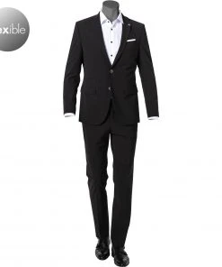 Pierre Cardin Anzug 42256+72437/810/94470/2000 Modern Fit, Mikrofaser wasserabweisend, Schwarz