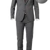 Windsor Anzug Garon/Santio 30021716+717/025 Anzug Garon-Santio, Shaped Fit, Schurwoll-Stretch, Grau meliert, Grau