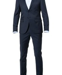 JOOP! Anzug Damon/Gun 30024804+30024806/420 Anzug Damon-Gun, Extra Slim Fit, Schurwoll-Stretch, Dunkelblau meliert, Dunkelblau