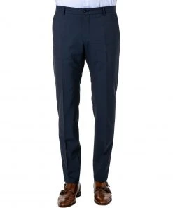 Windsor Hose Santio 30021717/410 Schurwoll-Stretch, Dunkelblau meliert, Dunkelblau