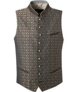 Schneiders Trachtenweste Henri 327/2102/3130 Mikrofaser-Baumwolle, Braun gemustert, Braun