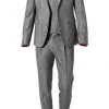 CINQUE Anzug 2243+2632+2157-5166/93 Anzug mit Weste, Slim Fit, Flanell-Stretch, Mittelgrau meliert, Mittelgrau