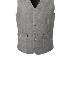 CINQUE Anzug 2243+2632+2157-5166/93 Anzug mit Weste, Slim Fit, Flanell-Stretch, Mittelgrau meliert, Mittelgrau -Anzüge & Westen Verkäufe 355403 norm4