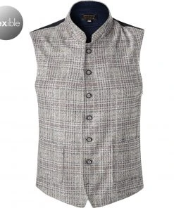 Pierre Cardin Weste Gui 97346/000/15409/7700 Wolle, Taupe kariert, Taupe