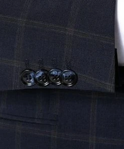 CG Anzug Ian SV/Ike 90-149S3/423722+433093/63 Super Slim Fit, Wolle, Dunkelblau kariert, Dunkelblau -Anzüge & Westen Verkäufe 357748 norm4