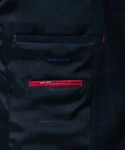 CG Anzug Ian SV/Ike 90-149S3/423722+433093/63 Super Slim Fit, Wolle, Dunkelblau kariert, Dunkelblau -Anzüge & Westen Verkäufe 357748 norm6